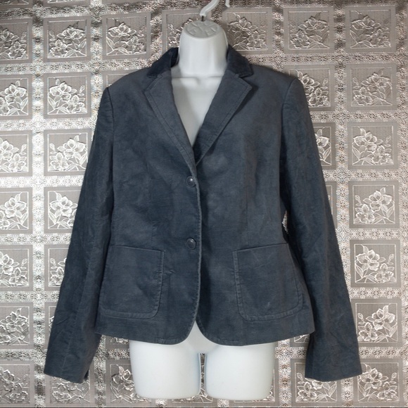 TALBOTS Dusty Blue Button Front Blazer Size 12 - Picture 1 of 8